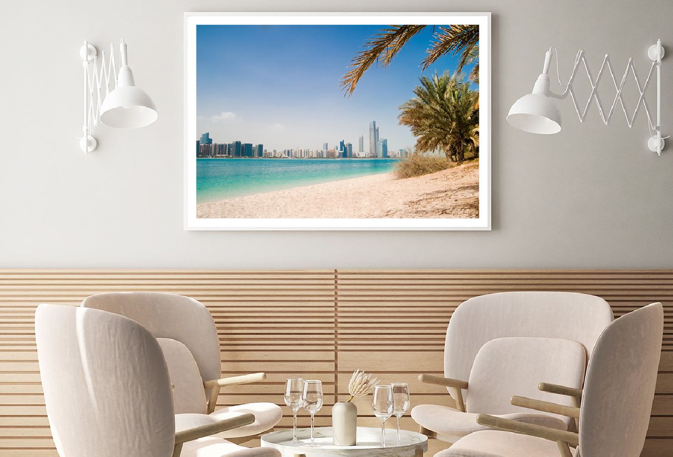 Metropolis on Gulf Coast View in UAE Home Decor Premium Quality Poster Print Choose Your Sizes