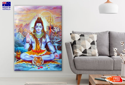 Indian God Shiva Watercolor Painting Print 100% Australian Made