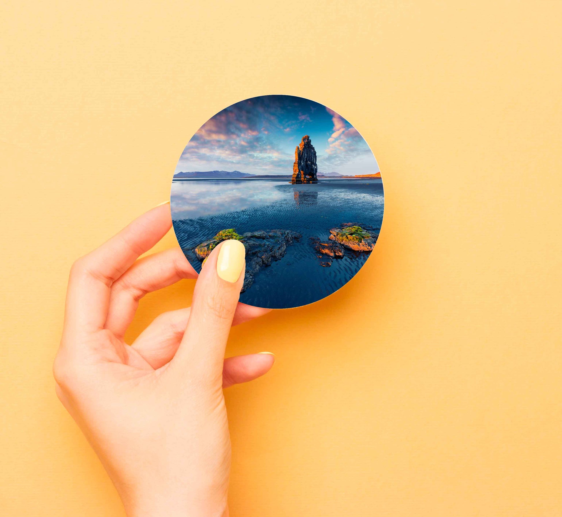 Cloudy Blue Sky Stunning Beach View Coasters Wood & Rubber - Set of 6 Coasters