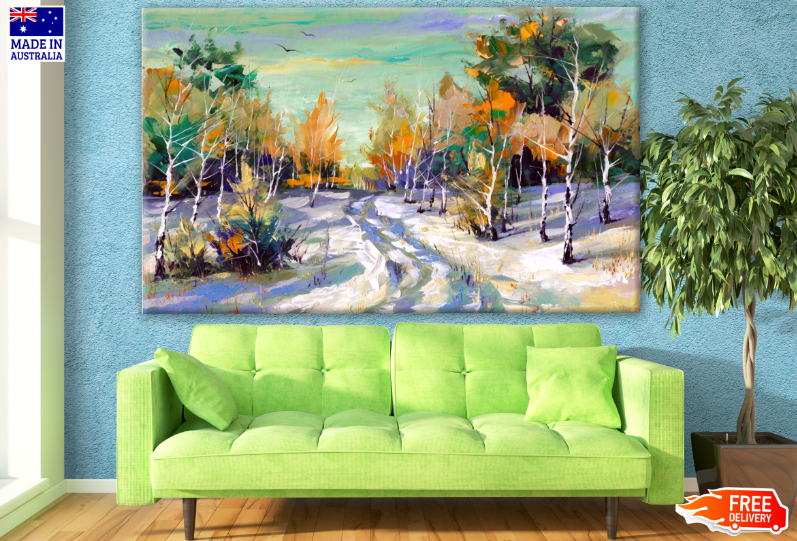 Road in Forest Watercolor Painting Print 100% Australian Made
