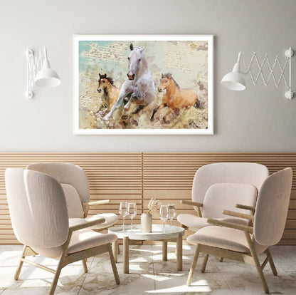 Horses Running Abstract Painting Home Decor Premium Quality Poster Print Choose Your Sizes