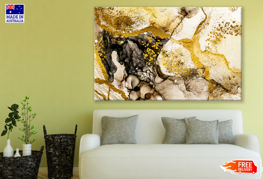 Abstract Granite Gold Design Print 100% Australian Made