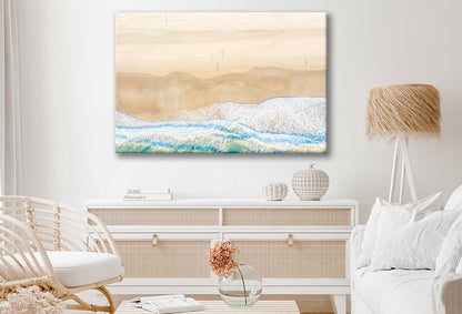 Bella Home Sea Waves on Shore Aerial View Print Canvas Ready to hang