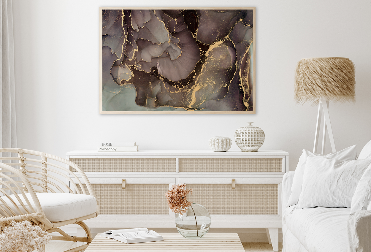 Brown & Gold Abstract Design Home Decor Premium Quality Poster Print Choose Your Sizes