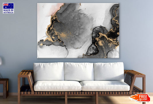Black Gold & Grey Abstract Design Print 100% Australian Made