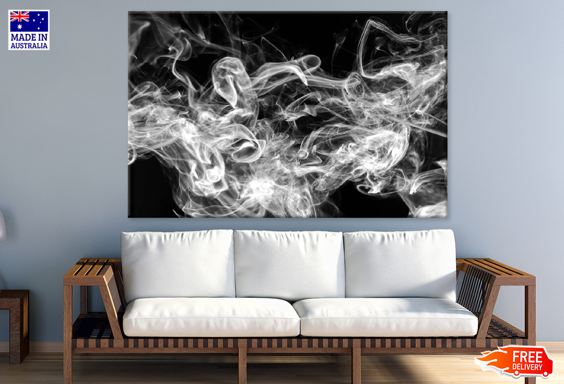 B&W Smoke Abstract Design Print 100% Australian Made