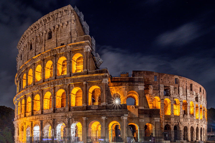 Coliseum Rome Night View Photograph Home Decor Premium Quality Poster Print Choose Your Sizes
