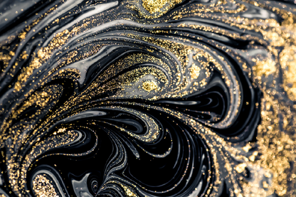 Black & Gold Abstract Design Print 100% Australian Made