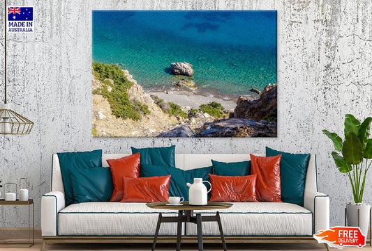 Easter Island Blue Sea with Rock Photograph Print 100% Australian Made