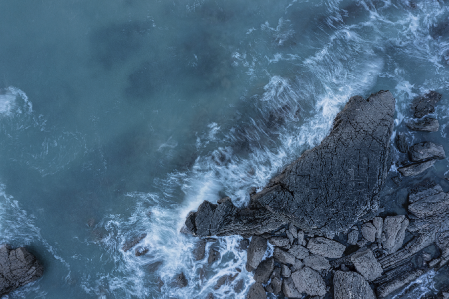 Rocks On Sea & Sea Aerial View Photograph Home Decor Premium Quality Poster Print Choose Your Sizes