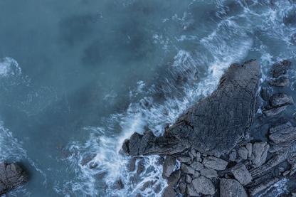 Rocks On Sea & Sea Aerial View Photograph Home Decor Premium Quality Poster Print Choose Your Sizes
