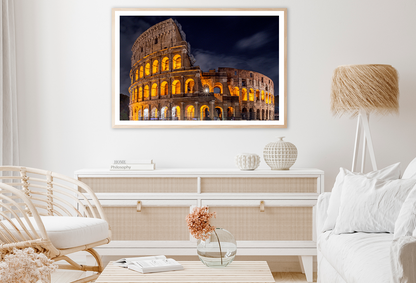 Coliseum Rome Night View Photograph Home Decor Premium Quality Poster Print Choose Your Sizes