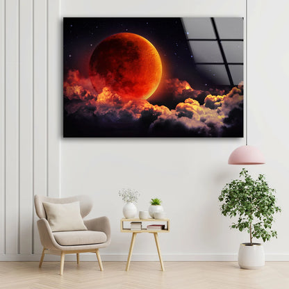 Blood Moon & Sky Design Acrylic Glass Print Tempered Glass Wall Art 100% Made in Australia Ready to Hang