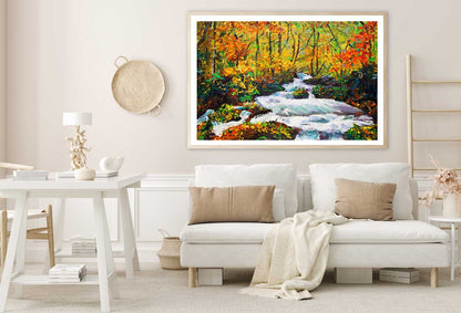 Autumn Trees Cascade Oil Painting Home Decor Premium Quality Poster Print Choose Your Sizes