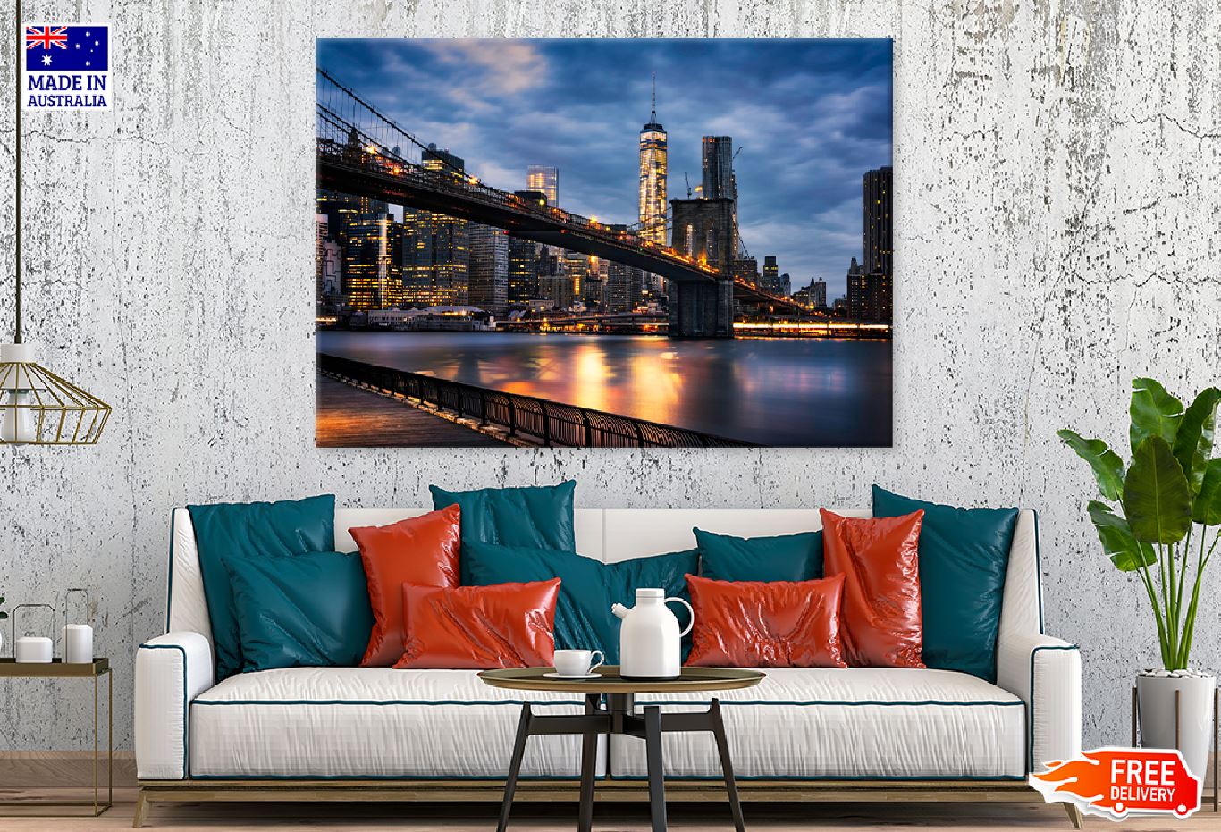 New York City Night Lights View Photograph Print 100% Australian Made