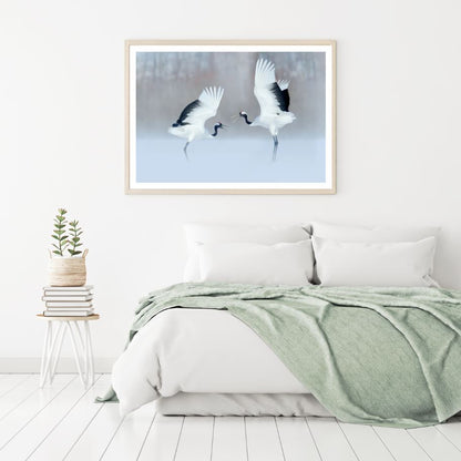 Cranes Pair Scenery Photograph Home Decor Premium Quality Poster Print Choose Your Sizes