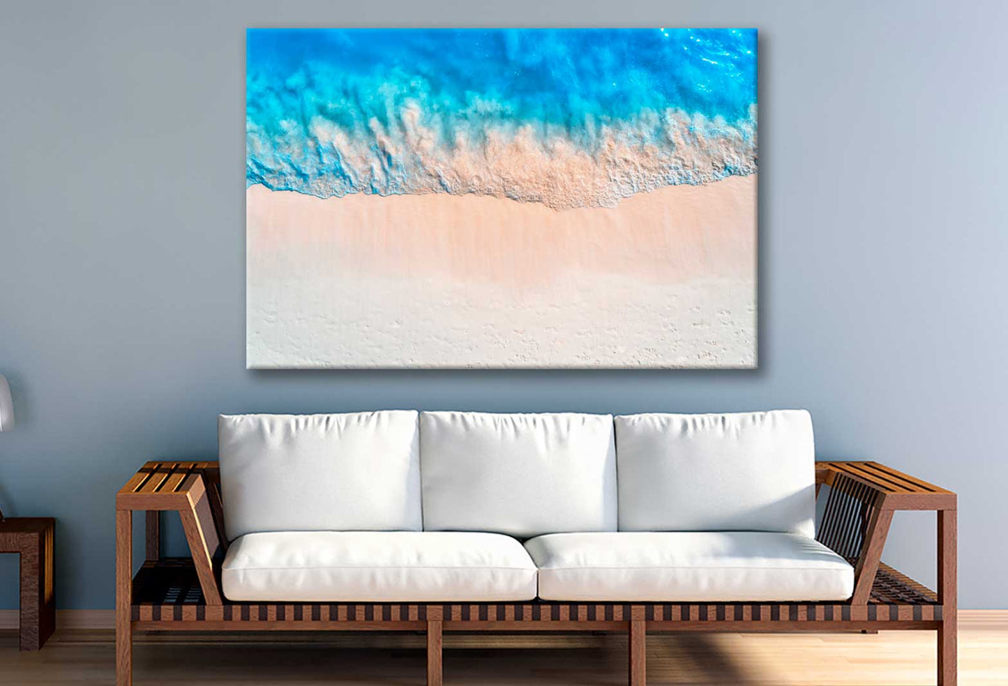Bella Home Sea Wave & the Beach Aerial View Print Canvas Ready to hang