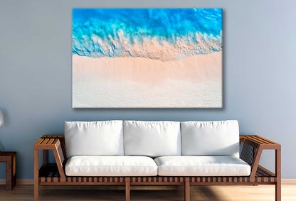 Bella Home Sea Wave & the Beach Aerial View Print Canvas Ready to hang