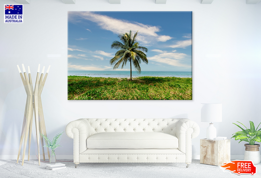 Palm Tree & Sea Sky View Photograph Print 100% Australian Made