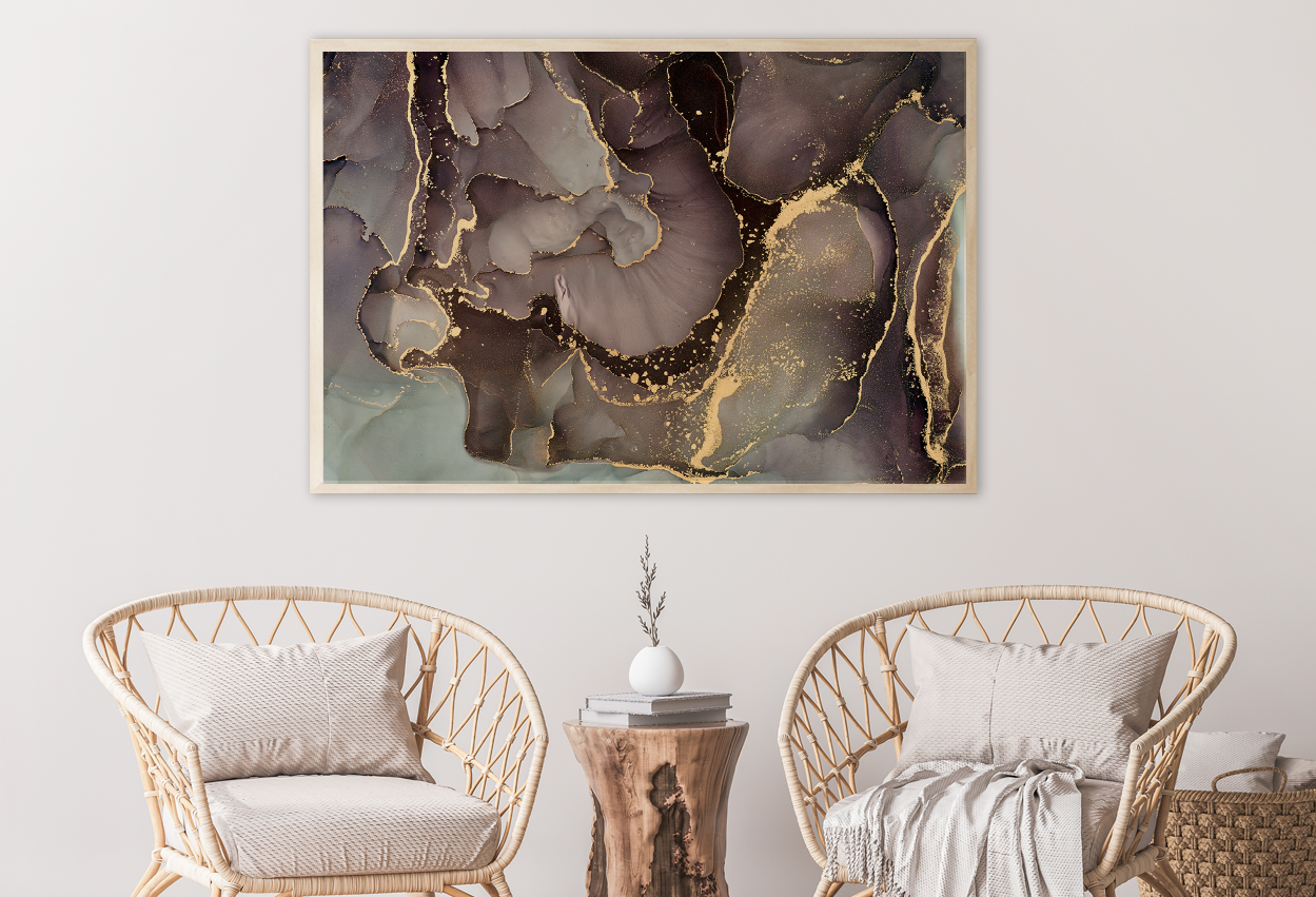 Brown & Gold Abstract Design Home Decor Premium Quality Poster Print Choose Your Sizes