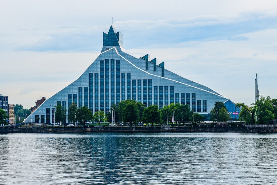 National Library of Latvia Lake View Photograph Print 100% Australian Made