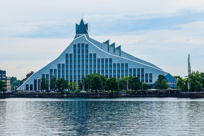 National Library of Latvia Lake View Photograph Print 100% Australian Made