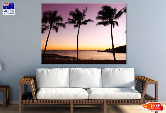 Palm Trees & Sunset Scenery View Print 100% Australian Made