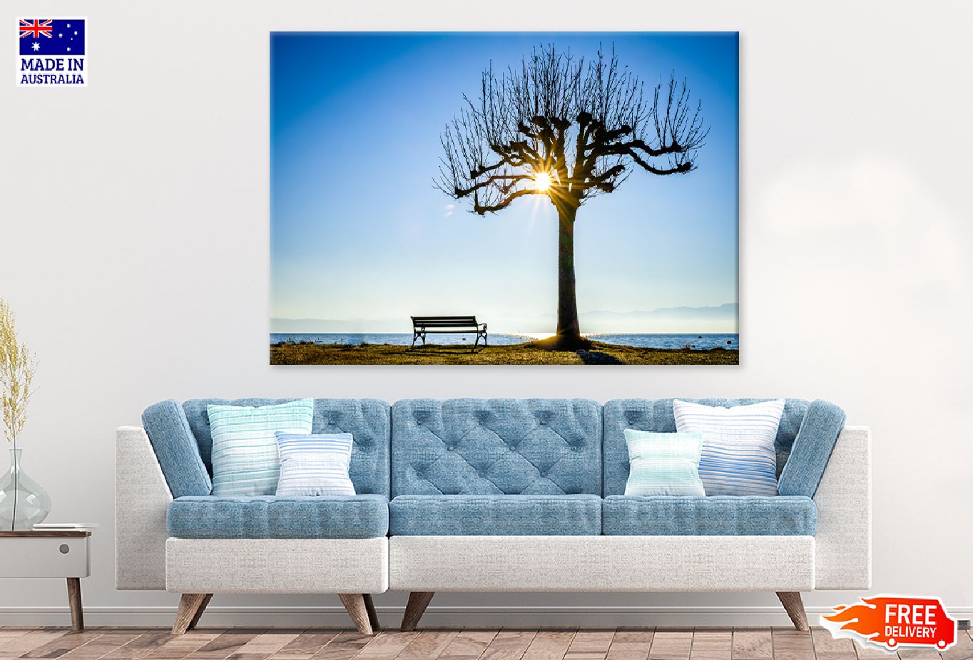 Bench with Old Dead Tree View Photograph Print 100% Australian Made