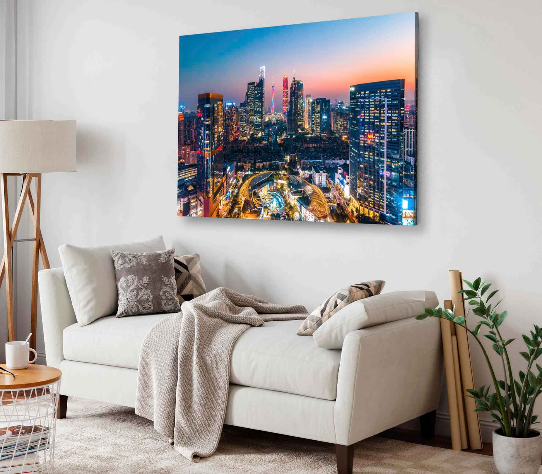 Bella Home Newcastle City & Sea Aerial View Print Canvas Ready to hang
