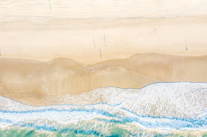 Bella Home Sea Waves on Shore Aerial View Print Canvas Ready to hang