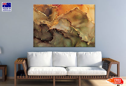 Brown Orange & Gold Abstract Design Print 100% Australian Made