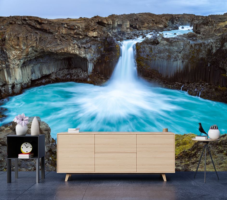 Wallpaper Murals Peel and Stick Removable The Blue Waterfall, Iceland High Quality