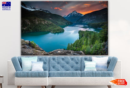 Beautiful Lake & Mountain View near North Cascade National Park Photograph Print 100% Australian Made