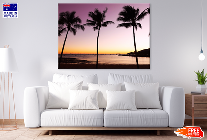 Palm Trees & Sunset Sky Scenery View Photograph Print 100% Australian Made