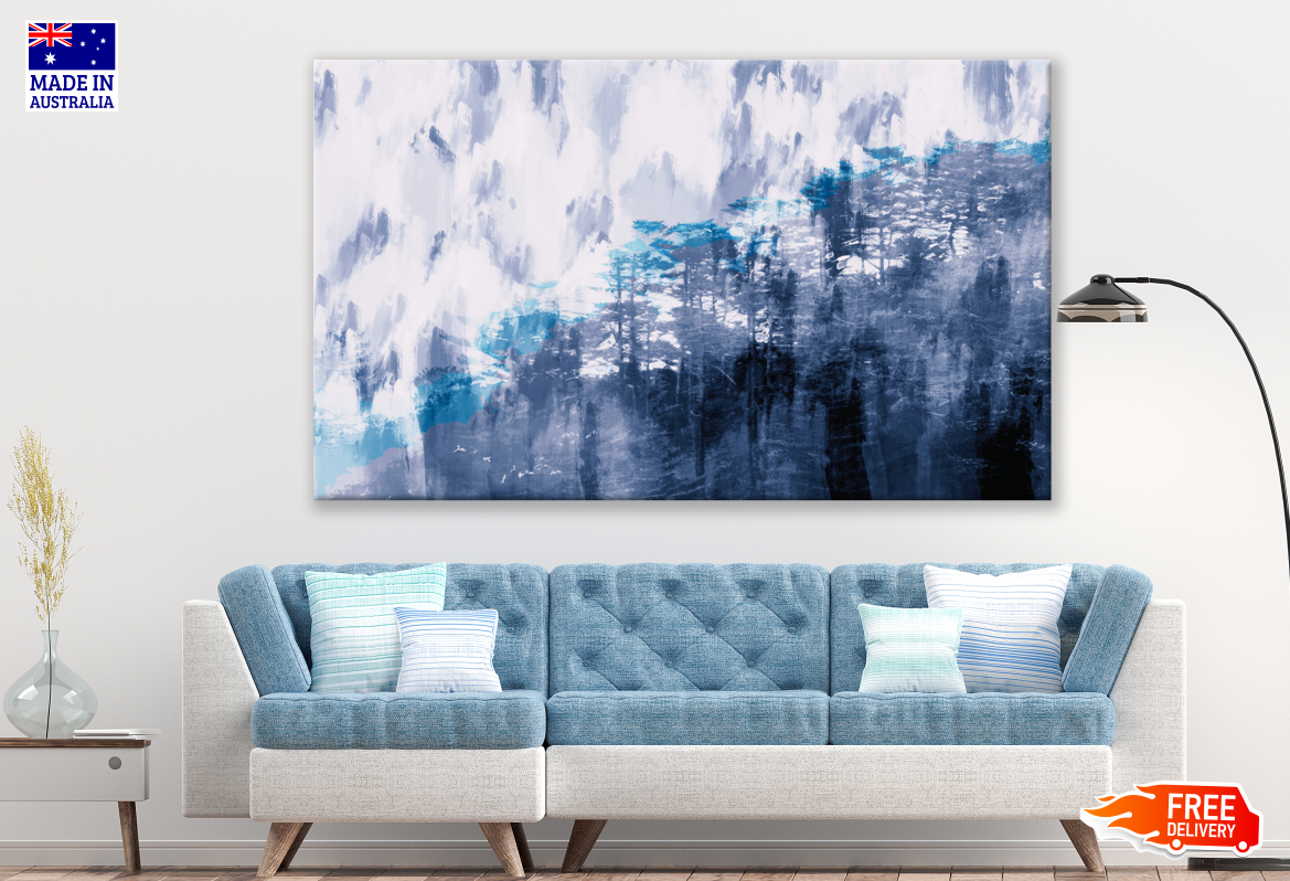 Blue Forest Acrylic Painting Print 100% Australian Made