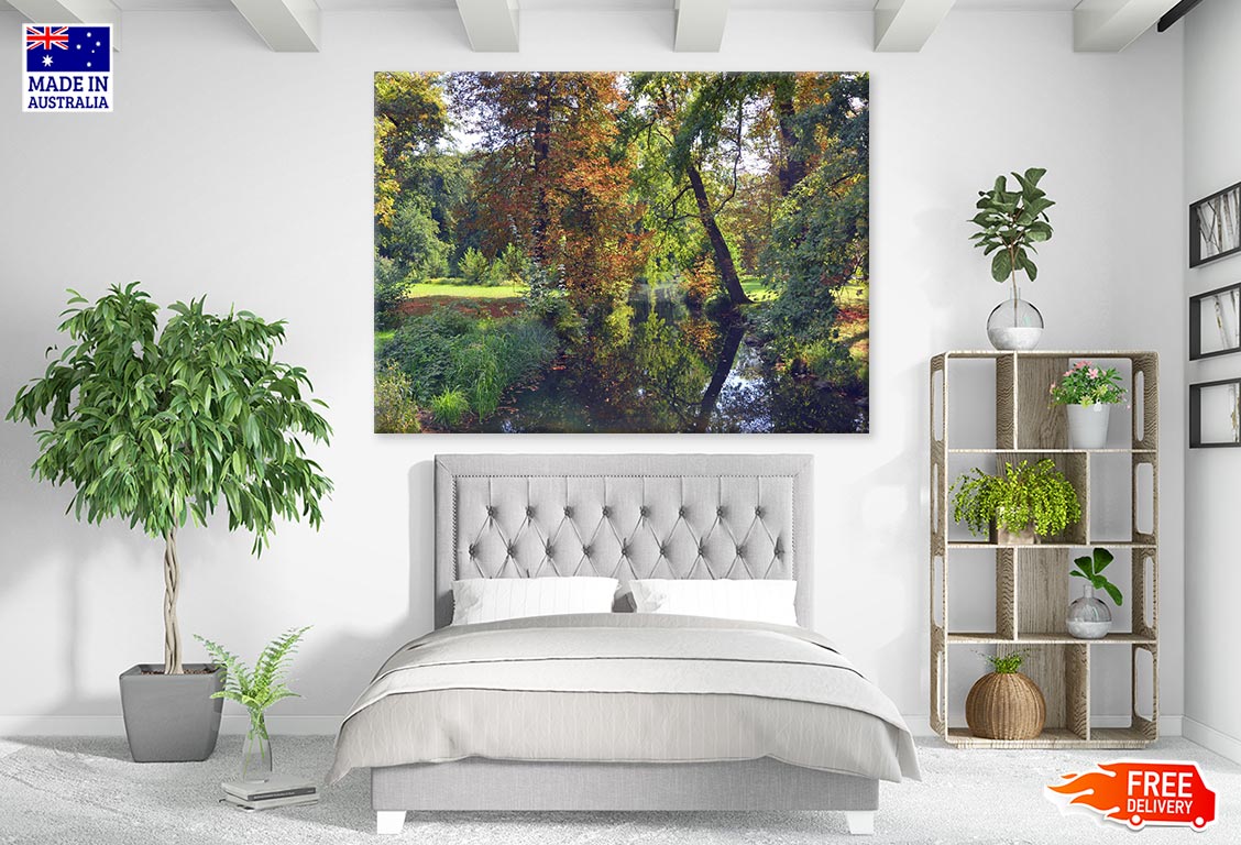 Canal in Colorful Forest Photograph Print 100% Australian Made