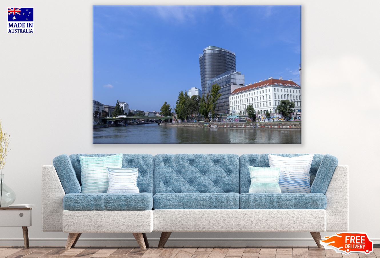 Strandbar Herrmann Vienna City River View Photograph Print 100% Australian Made