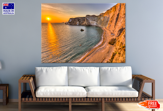 Mountain Rocks & Sea Aerial View Photograph Print 100% Australian Made