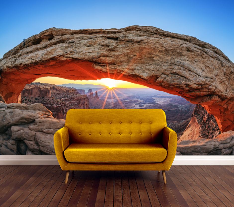 Wallpaper Murals Peel and Stick Removable Cave Sunset View High Quality