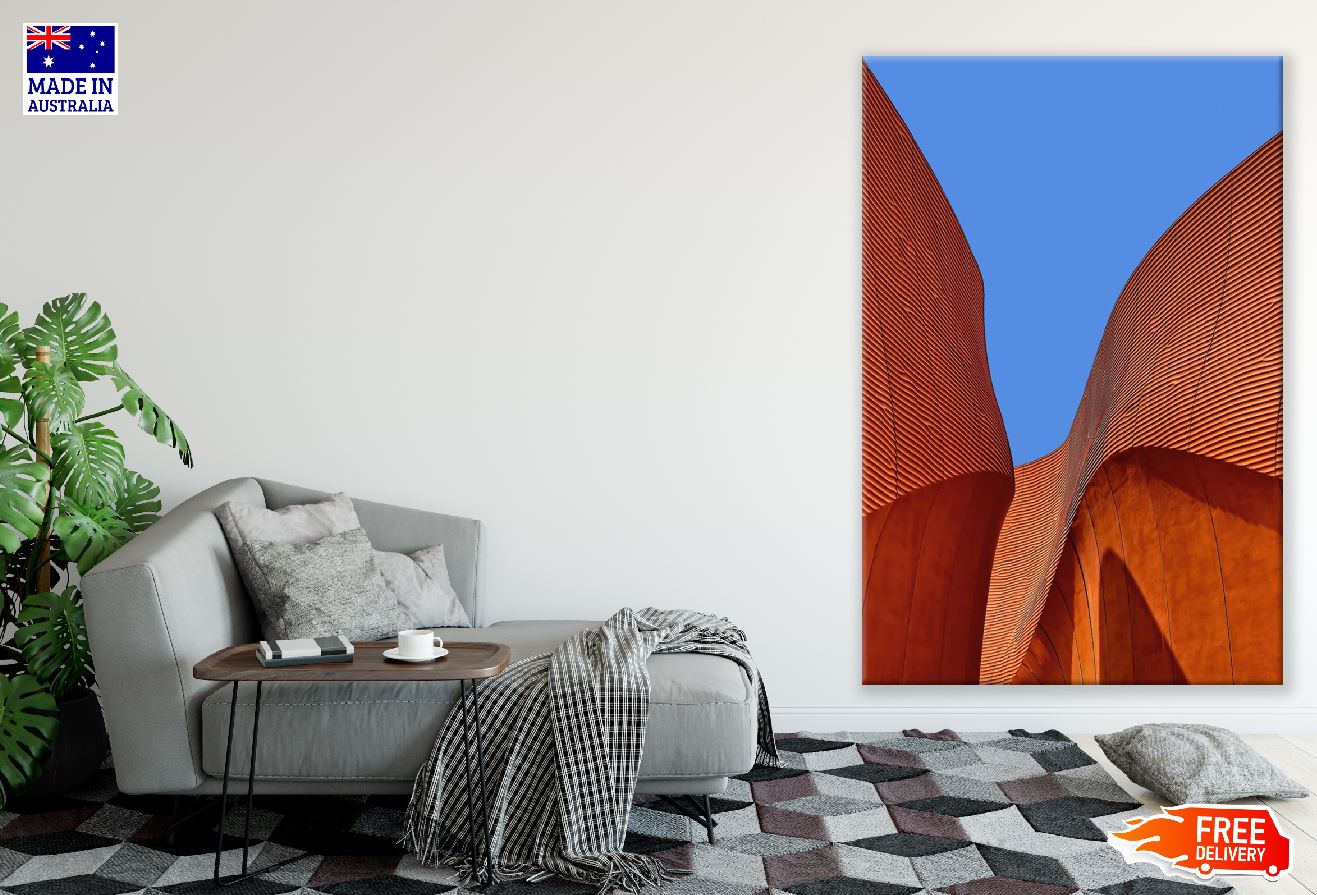 Orange & Blue Abstract Design Print 100% Australian Made