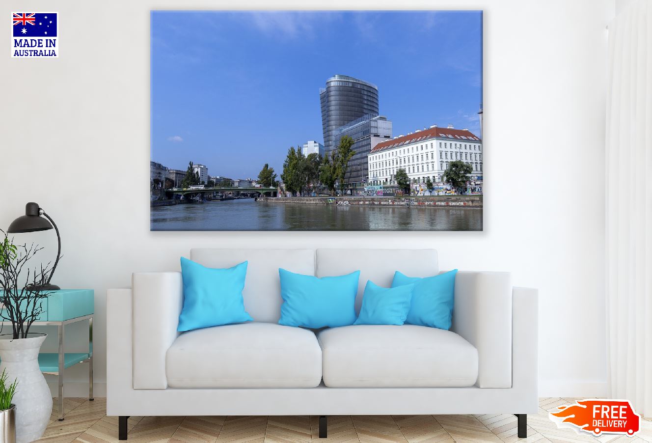 Strandbar Herrmann Vienna City River View Photograph Print 100% Australian Made
