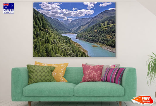 Italian Alps Mountain with Lake Photograph Print 100% Australian Made
