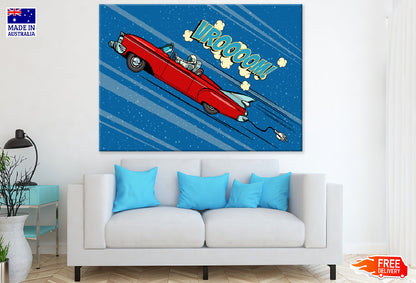 Astronaut Riding A Car & Vrooom Quote Print 100% Australian Made