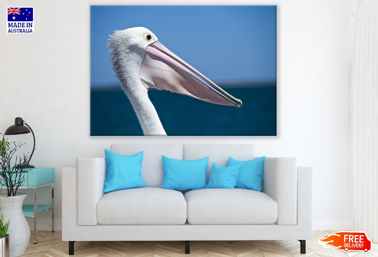 Pelican Bird Face Closeup Photograph Print 100% Australian Made