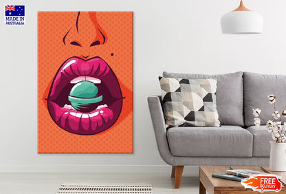 Girl Biting a Lollipop Illustration Print 100% Australian Made