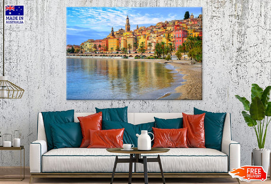 Sand Beach & French Riviera View Print 100% Australian Made