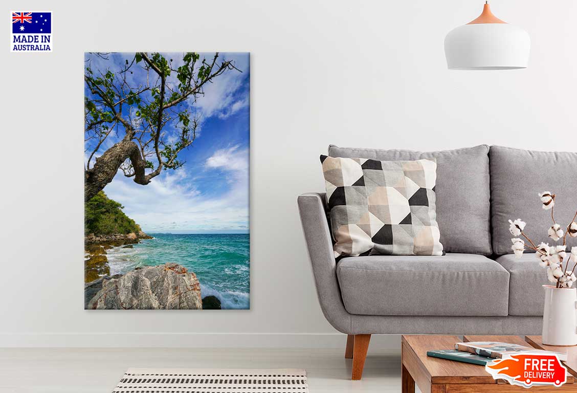 Sand Beach Among Rocks Koh Lan Island Print 100% Australian Made