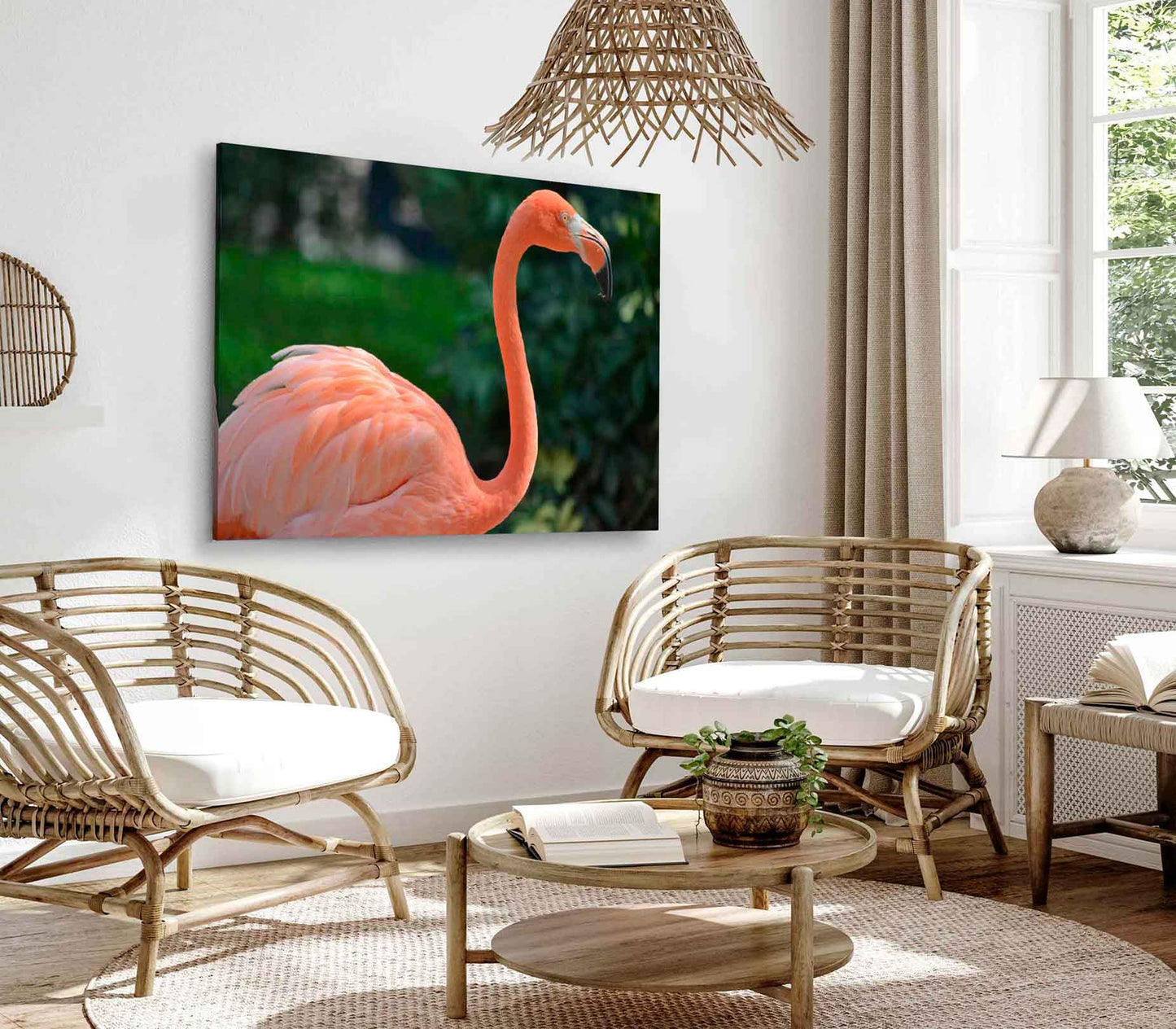 Bella Home Closeup Photograph of A Flamingo Print Canvas Ready to hang