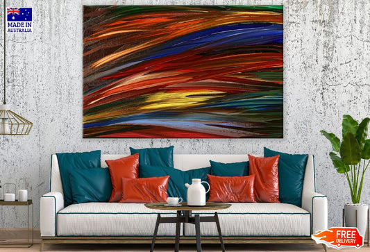 Blue Yellow & Red Lines Abstract Design Print 100% Australian Made