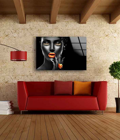 Girl with Black Makeup Photograph Acrylic Glass Print Tempered Glass Wall Art 100% Made in Australia Ready to Hang